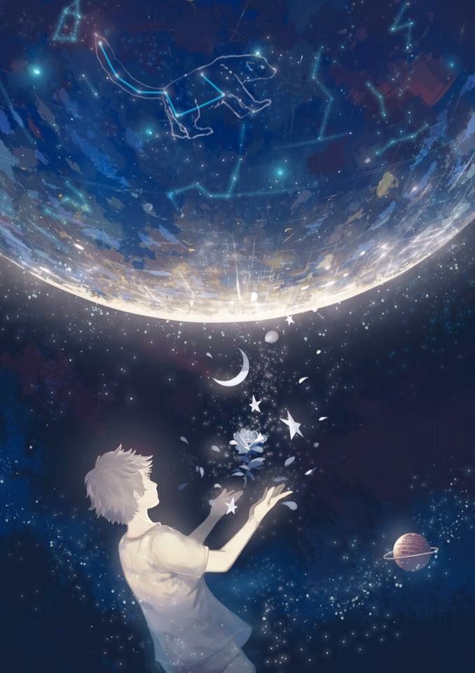 Ảnh Dải ngân hà, Vũ trụ, màn đêm lấp lánh vì sao | Nghệ thuật ảo ảnh, Anime, Ảnh ấn tượng