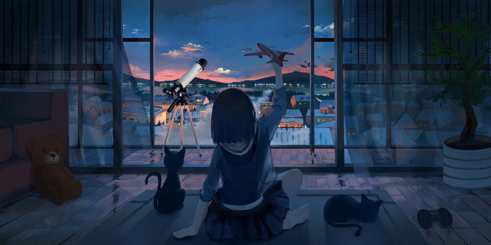 Hình ảnh anime cô đơn, một mình cực chill