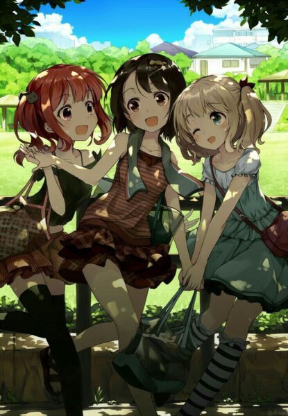 Hình Ảnh Anime Nhóm Bạn Thân 3 Người Đẹp, Cute 