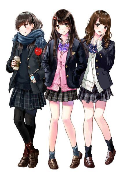 Hình ảnh 3 đứa bạn thân anime Đẹp, Cute Hơn Con Le Le 