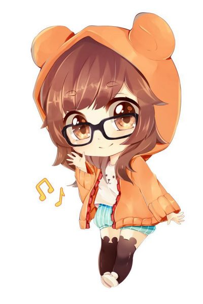 Hình ảnh anime girl Chibi đeo kính dễ thương, cool, cute nhất