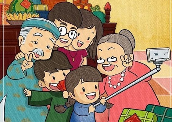 Hình anime gia đình hạnh phúc