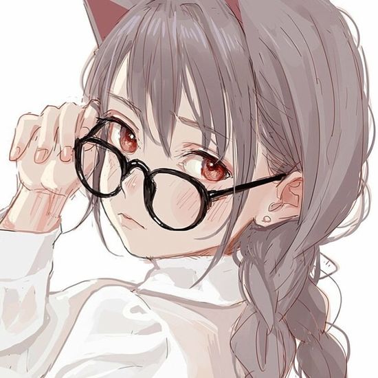 anime girl đeo kính