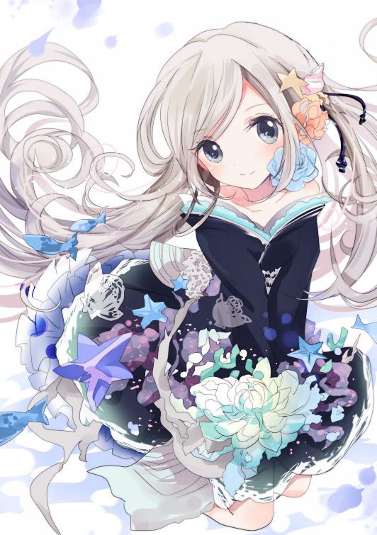 Hình anime girl tóc bạch kim đẹp nhất, đáng yêu, xinh xắn 