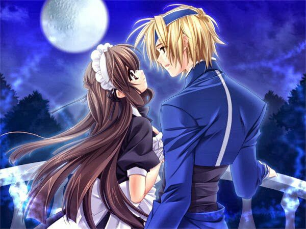 Ảnh couple anime lãng mạn dưới trăng 
