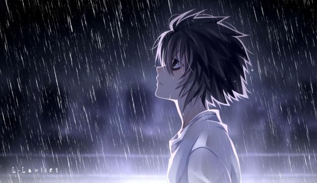 Anime buồn khóc dưới mưa