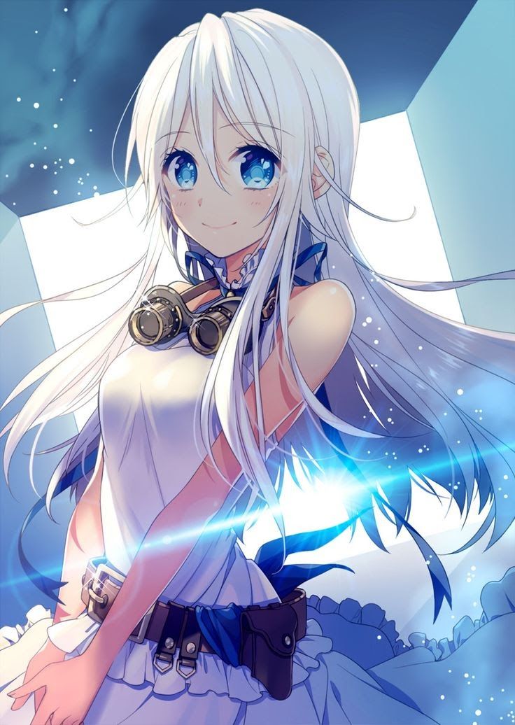 Hình ảnh anime nữ đơn giản tóc bạch kim