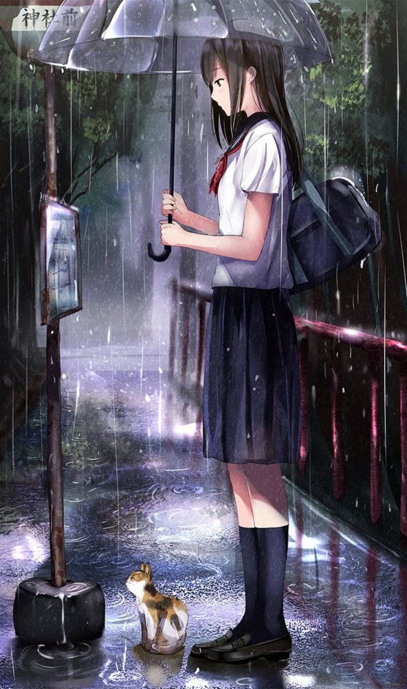 Hình ảnh Anime Girl buồn khóc, cô đơn