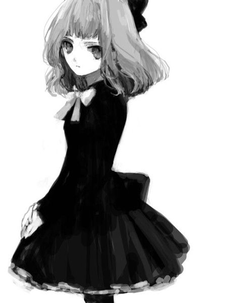 Ảnh Anime Nữ Lạnh Lùng đen Trắng đẹp