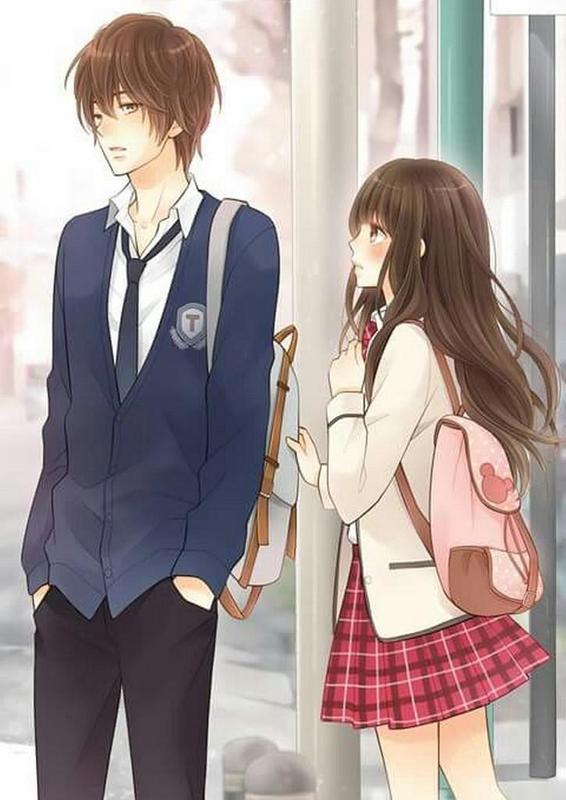 Ảnh couple anime cực đáng yêu, học đường 
