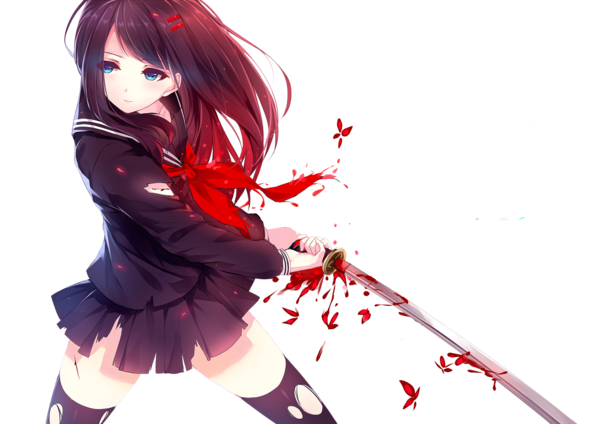 Hình ảnh anime cầm kiếm nữ ngầu