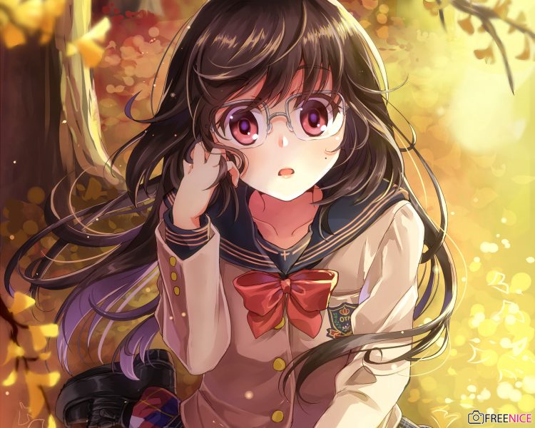 Hình ảnh Anime Girl đeo Kính Dễ Thương