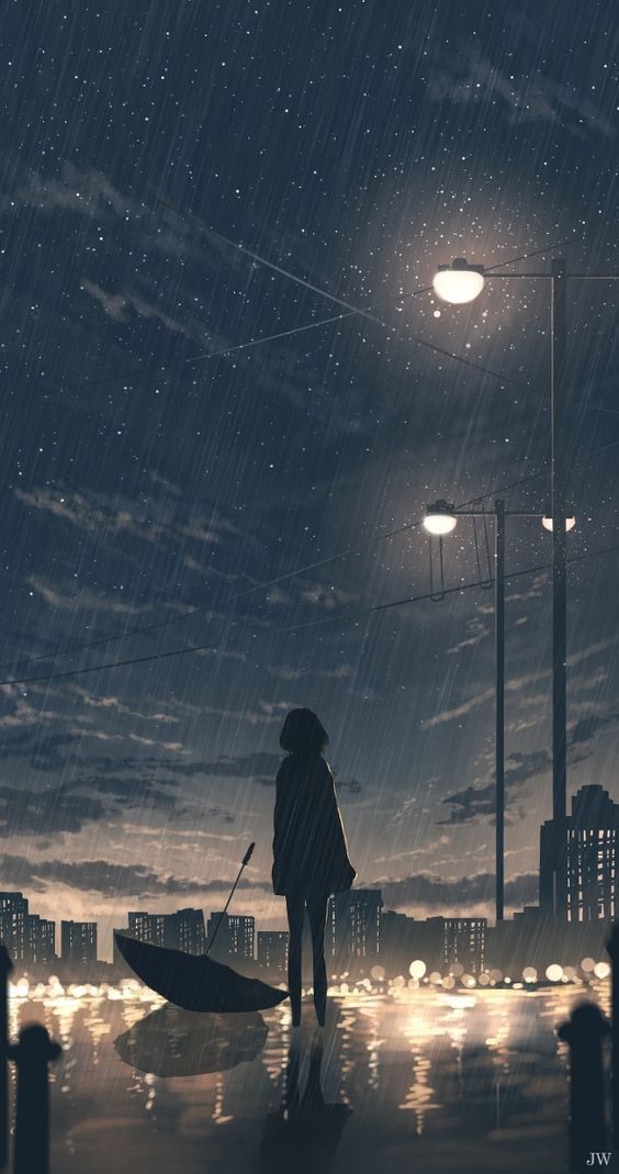 Ảnh mưa buồn anime, cô đơn đẹp