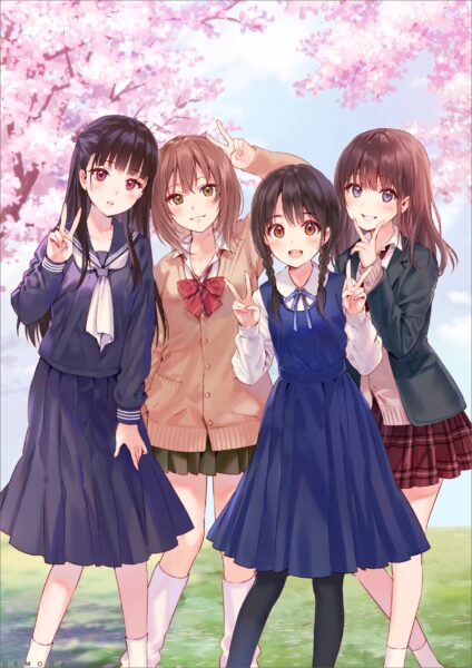 Tuyển chọn hình ảnh anime nhóm bạn thân 4 người ngầu