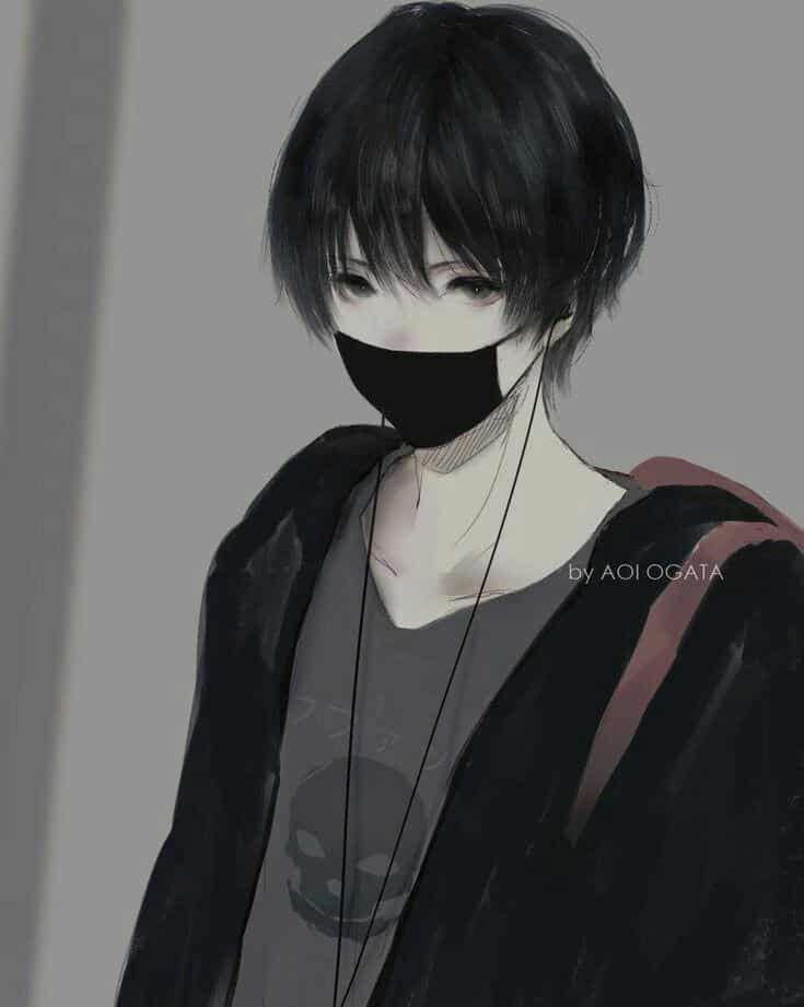 Hình ảnh anime nam đeo khẩu trang đen mới nhất