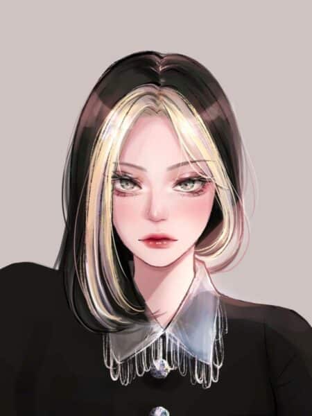 avatar lạnh lùng hình anime nữ ngầu trắng đen